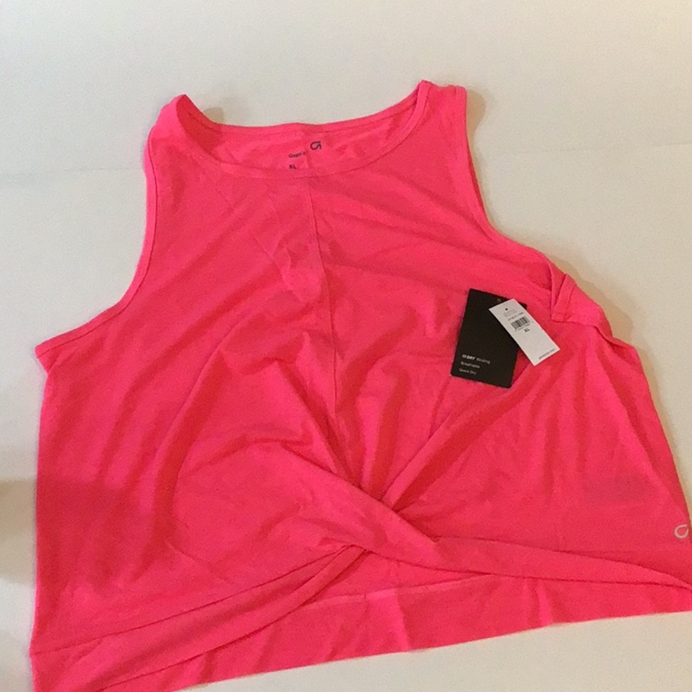 GAPFIT XL Bright Pink Twist Front Dry Wick Tank NWT